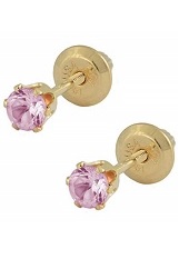 superb teensy-weensy two hearts baby birthstone earrings